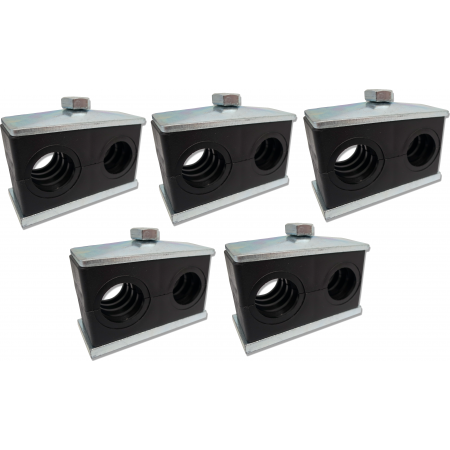 5x OBEJMA PODWÓJNA 20 mm MOCOWANIE PRZEWODÓW HYDRAULICZNYCH